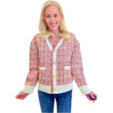 Metallic Boucle Wool Rosa Cardigan Jacket