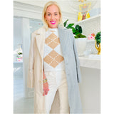 Ivory Camel & Grey Full Length Arabella Jacket