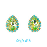 18K Gold Plt Swarovski Crystal & Gemstone Earrings (Handmade in Virginia)