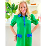 Green & Blue Soft Ponte Knit Judy Dress