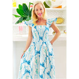 Blue Bows Smocked Serre Dress