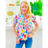 Abstract Smocked Haley Top