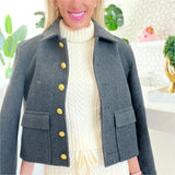 Grey with Gold Buttons Allesso Pea Coat