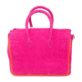 12” Hot Pink + Orange Trim Terry Seychelles Tote