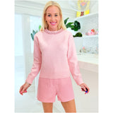 Pink Embellished Neckline Patsy Sweater