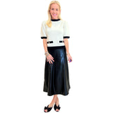 Black Butter Soft Leather Bitsy Skirt