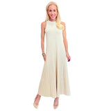 Ivory Pleated Knit Miley Dress