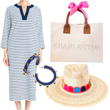 Soft Jersey Knit Navy Sailor Stripe Jones Dress