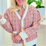 Metallic Boucle Wool Rosa Cardigan Jacket