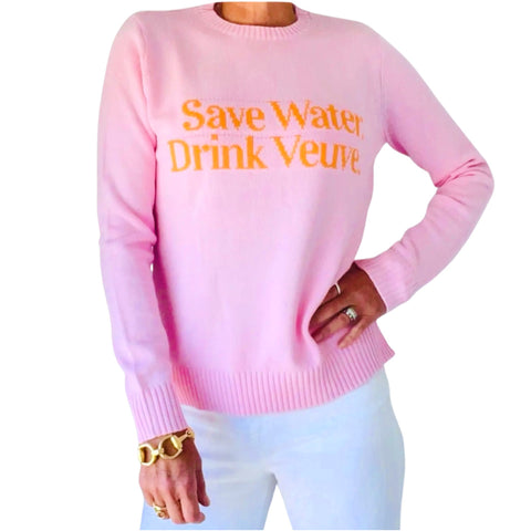 Hand Knitted Save h20 Drink Veuve Sweater