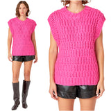 Pink Chunky Soft Knit Tatum Sweater Vest