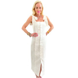 White Linen Bow Shoulder Coco Dress