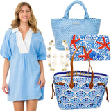 Baby Blue & White Gauze St. Croix Dress