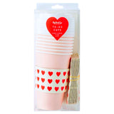 Valentines ToGo Cups, Reusable Straws & Napkins