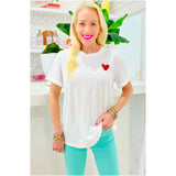 Embroidered Heart Tee