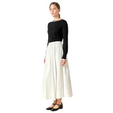 White Cotton Rosa Maxi Skirt w/ Pockets