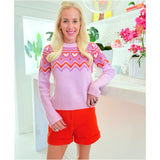 Pink Orange Hearts Rhonda Sweater