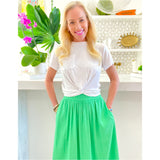 Seafoam Green Linen Montage Skirt w/Pockets