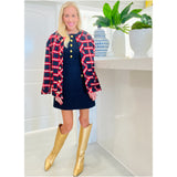 Navy & Red Boucle Tweed Soraya Jacket & Skirt (sold separately)