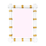 White & Gold Enameled Bamboo Frame