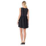 Black Pintucked Nicole Dress w/ Pockets