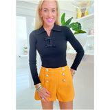 Black Bows Collared Knit Whitney Top