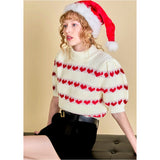 Ivory & Red Hearts Puff Sleeve Amore Sweater