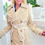 Ric Rac Trim Khaki Irina Trench Coat