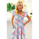Ginger Jar & Hydrangea Smocked Newport Dress w/Pockets