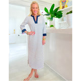 Soft Jersey Knit Navy Sailor Stripe Jones Dress