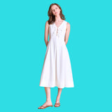 White Bow Front Emeline Dress