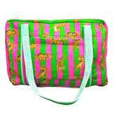 (5 Colors) Quilted Block Print Overnight Bags w/ Top Zip