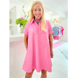 Pink Box Pleated Back Cotton Zelda Dress