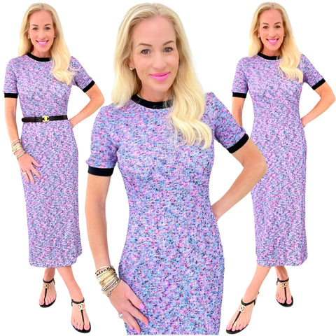 Lavender Lightweight Stretchy Knit Linley Dress