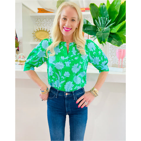 Cuffed Sleeve Waterlilly Top