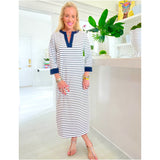 Soft Jersey Knit Navy Sailor Stripe Jones Dress