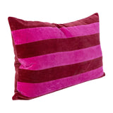 XL Hot Pink & Merlot Luxe Silk Velvet Lumbar Pillow