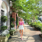 White Emmy Bubble Skirt w/ Built In Shorts