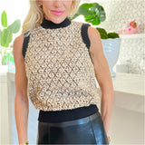 Metallic Tweed Divan Top (or Vest)