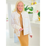 Ivory Fuzzy Knit Chain Detail Marisol Dress & Jacket (sold separately)