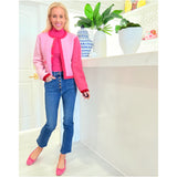 Pink & Red Gold Heart Button Wool Blend Sally Cardigan Jacket