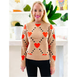 Camel Hearts Sweater