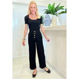 Black Gold Button High Waist Jennifer Jeans