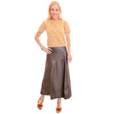 Brown Butter Soft Leather Bitsy Skirt