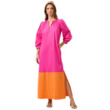 Pink Orange Cotton Mayfield Dress w/ Pockets & Optional Belt