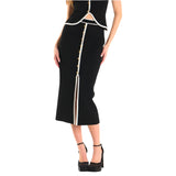 Black Off White Knit Beals Top & Skirt (sold separately)