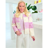 Lilac & Ivory Shearling Duffy Jacket