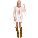 Pink & Ivory Tweed Lona Jacket