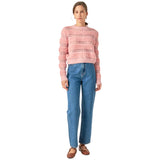 Pink Fuzzy Stripe Carolyn Sweater