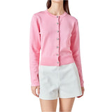 Pink Heart Button Thin Cotton Patsy Cardigan